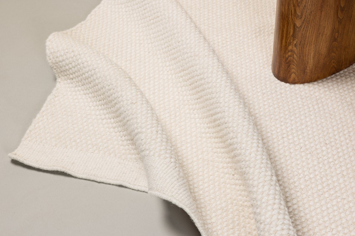 Teppich VILMA - moderner Teppich aus Wolle 160x230 cm, BOURGH, eckig, Höhe: 10 mm, Off White mit schöner Musterung von BOURGH