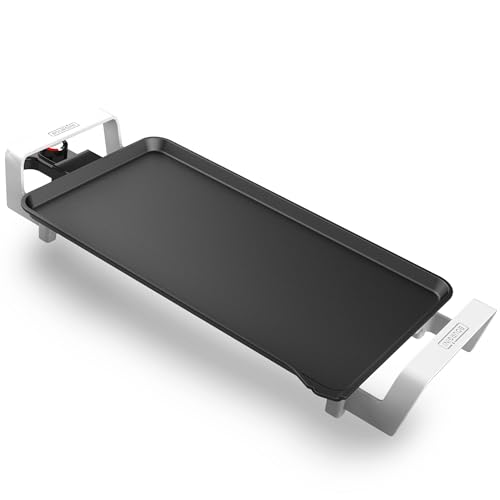 Bourgini Kochplatte mit Keramikbeschichtung, 2550 W, frei von Chemikalien (PFAS, C6, PFHxA, PTFE, PFOA und BPA), Oberfläche 46 x 26 cm, einstellbare Temperatur, ideal für ein ungiftiges Zuhause. von BOURGINI