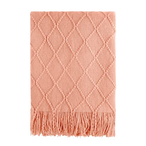 BOURINA Sofa-Überwurf, strukturiert, weich, gestrickt, dekorativ, Orange, 127 x 152 cm von BOURINA