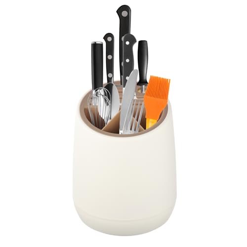 Universal Messerblock ohne Messer Drehbar Küchencontainer Utensilienhalter für Küchentheke 22 x 17.5 cm Besteckhalter mit 4 Schlitzen und Multifunktional Aufbewahrung Ständer für alle Küchenmesser Universal Messerblock ohne Messer Drehbar Küchencontainer Utensilienhalter für Küchentheke 22 x 17.5 cm Besteckhalter mit 4 Schlitzen und Multifunktional Aufbewahrung Ständer für alle Küchenmesser von BOUTICOL