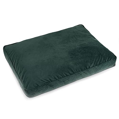 BOUTIQUE ZOO Exclusiv Hundebett | Hundekissen mit Memory Schaum | Hundematte für Grosse Hunde | Waschbar Hundeliege | Wildlederimitat | Große XL: 75 x 100 cm | Farbe: Grün (Velvet) von BOUTIQUE ZOO