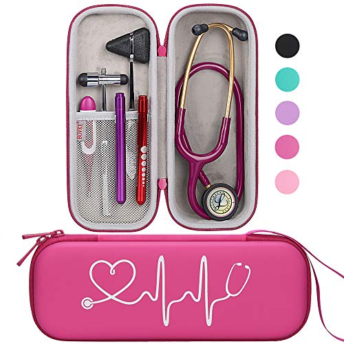 BOVKE Stethoskop Fall für 3M Littmann Classic III, Lightweight II S.E, MDF Acoustica Leichtes Stethoskop, zusätzlicher Raum für medizinische Bandage Schere EMT Trauma Schere und LED Penlights,Himbeere BOVKE Stethoskop Fall für 3M Littmann Classic III, Lightweight II S.E, MDF Acoustica Leichtes Stethoskop, zusätzlicher Raum für medizinische Bandage Schere EMT Trauma Schere und LED Penlights,Himbeere von BOVKE