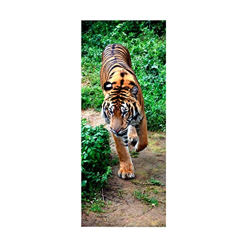 3D Türaufkleber Der Tiger Türtapete selbstklebend TürPoster - Fototapete Türfolie Poster Tapete Aufkleber DIY Wandbild B100 x H215cm von BOVZOX