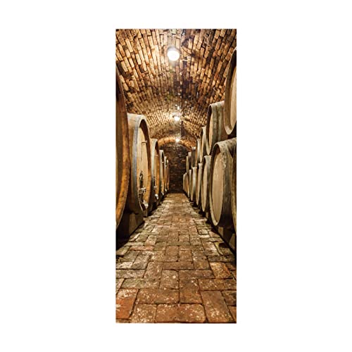 3D Türaufkleber Weinkeller Türtapete selbstklebend TürPoster - Fototapete Türfolie Poster Tapete Aufkleber DIY Wandbild B100 x H215cm von BOVZOX