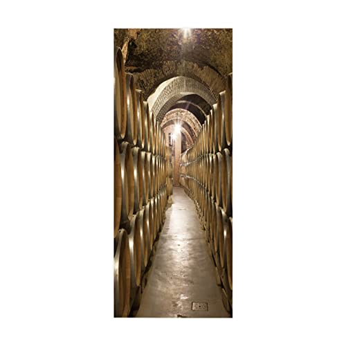 3D Türaufkleber Weinkeller Türtapete selbstklebend TürPoster - Fototapete Türfolie Poster Tapete Aufkleber DIY Wandbild B85 x H205cm von BOVZOX