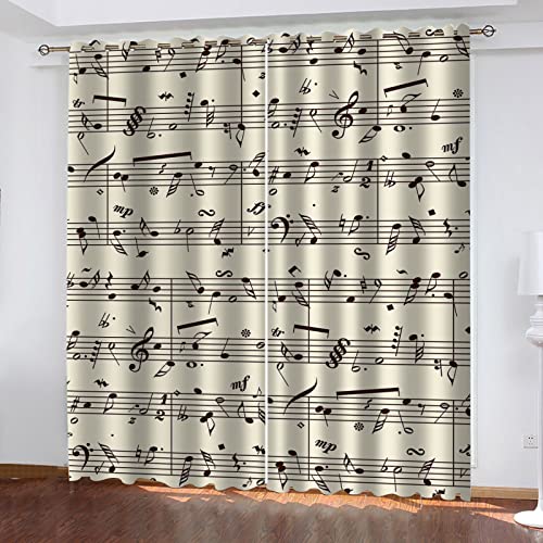 BOVZOX Gardinen Blickdicht Ösen Gardinen Retro-Musik Blickdicht Kräuselband Gardinen Wohnzimmer Vorhang Verdunkelung Größe:2 x B110 x H215cm BOVZOX Gardinen Blickdicht Ösen Gardinen Retro-Musik Blickdicht Kräuselband Gardinen Wohnzimmer Vorhang Verdunkelung Größe:2 x B110 x H215cm von BOVZOX