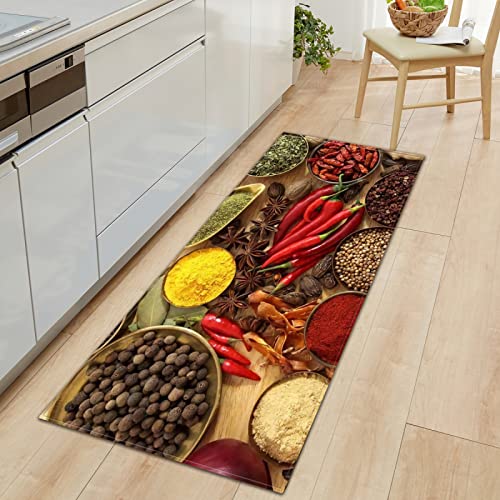 BOVZOX Küchenläufer Löffel Gewürze Teppich Läufer Wasserdicht rutschfest, Teppich Läufer Küchenmatte für Küche Flur Wohnzimmer Schlafzimmer Badezimmer 50 x 140cm BOVZOX Küchenläufer Löffel Gewürze Teppich Läufer Wasserdicht rutschfest, Teppich Läufer Küchenmatte für Küche Flur Wohnzimmer Schlafzimmer Badezimmer 50 x 140cm von BOVZOX