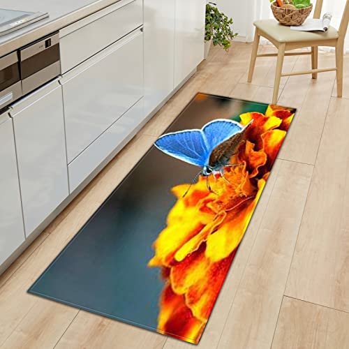 BOVZOX KüchenläuferSchmetterling rutschfest Küchenteppich mit Wasserdicht, Teppich Läufer Küchenmatte für Küche Flur Wohnzimmer Schlafzimmer Badezimmer 60 x 120cm von BOVZOX