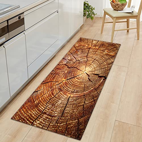 BOVZOX Küchenteppiche Abstrakte Holzmaserung Waschbar Küchenmatte Küchenteppich Badematten rutschfeste Teppich 60 x 120cm von BOVZOX