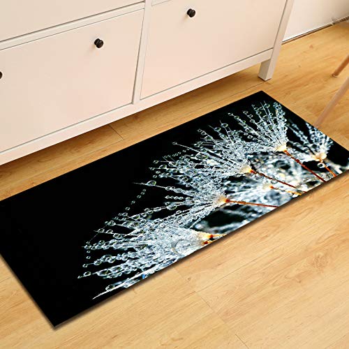 BOVZOX Küchenteppiche Blätter Waschbar Küchenmatte Küchenteppich Badematten rutschfeste Teppich 60 x 120cm von BOVZOX