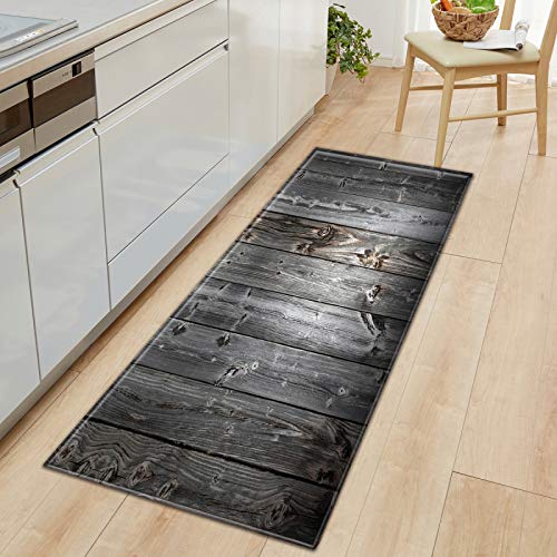 BOVZOX Küchenteppiche Retro-Holzmaserung Waschbar Küchenmatte Küchenteppich Badematten rutschfeste Teppich 60 x 120cm von BOVZOX