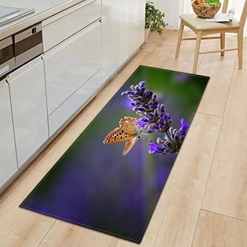 BOVZOX Küchenteppiche Schmetterling Waschbar Küchenmatte Küchenteppich Badematten rutschfeste Teppich 40 x 100cm von BOVZOX