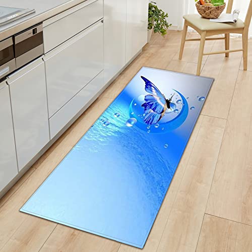 BOVZOX Küchenteppiche Schmetterling Waschbar Küchenmatte Küchenteppich Badematten rutschfeste Teppich 40 x 100cm von BOVZOX