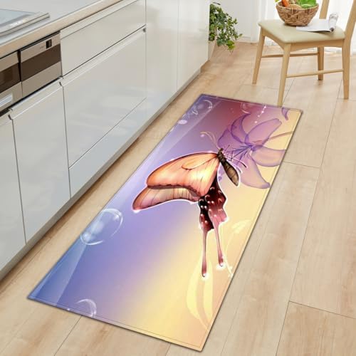 BOVZOX Küchenteppiche Schmetterling Waschbar Küchenmatte Küchenteppich Badematten rutschfeste Teppich 60 x 180cm BOVZOX Küchenteppiche Schmetterling Waschbar Küchenmatte Küchenteppich Badematten rutschfeste Teppich 60 x 180cm von BOVZOX