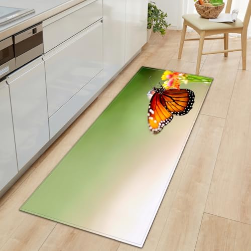 BOVZOX Küchenteppiche Schmetterling Waschbar Küchenmatte Küchenteppich Badematten rutschfeste Teppich 60 x 180cm BOVZOX Küchenteppiche Schmetterling Waschbar Küchenmatte Küchenteppich Badematten rutschfeste Teppich 60 x 180cm von BOVZOX