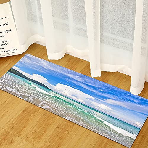 BOVZOX Läufer rutschfestes Küchenmatten Meer rutschfeste Küchenmatten und Teppiche Waschbare Gummiunterlage Fußmatte Mikrofaser 50 x 140cm von BOVZOX