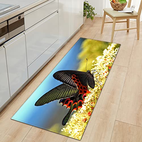 BOVZOX Läufer rutschfestes Küchenmatten Schmetterling rutschfeste Küchenmatten und Teppiche Waschbare Gummiunterlage Fußmatte Mikrofaser 40 x 100cm BOVZOX Läufer rutschfestes Küchenmatten Schmetterling rutschfeste Küchenmatten und Teppiche Waschbare Gummiunterlage Fußmatte Mikrofaser 40 x 100cm von BOVZOX