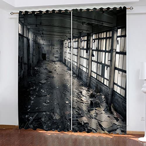 BOVZOX Verdunkelungsvorhang Schlafzimmer Haus Zusammenfassung Blickdichte Gardinen Lichtundurchlässige Vorhänge mit Ösen für Schlafzimmer Kinderzimmer Größe:2 x B75 x H166cm von BOVZOX