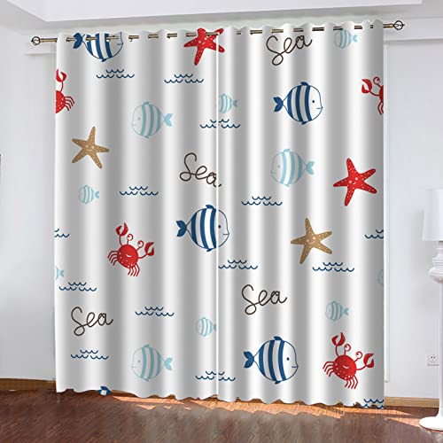 BOVZOX Vorhang Blickdicht ösen Strandmuscheln Muster Gardine Lichtundurchlässig Fenstervorhang Wohnzimmer Schlafzimmer Größe:2 x B140 x H175cm BOVZOX Vorhang Blickdicht ösen Strandmuscheln Muster Gardine Lichtundurchlässig Fenstervorhang Wohnzimmer Schlafzimmer Größe:2 x B140 x H175cm von BOVZOX