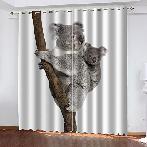 BOVZOX Vorhang Blickdicht ösen Tierischer Koala Muster Gardine Lichtundurchlässig Fenstervorhang Wohnzimmer Schlafzimmer Größe:2 x B140 x H245cm BOVZOX Vorhang Blickdicht ösen Tierischer Koala Muster Gardine Lichtundurchlässig Fenstervorhang Wohnzimmer Schlafzimmer Größe:2 x B140 x H245cm von BOVZOX