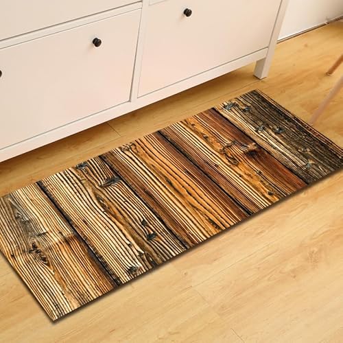 BOVZOX rutschfeste Küchenmatten Planke Teppiche Waschbare Gummiunterlage Fußmatte Mikrofaser Teppichset 60 x 120cm von BOVZOX