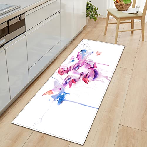 BOVZOX rutschfeste Küchenmatten Schmetterling Teppiche Waschbare Gummiunterlage Fußmatte Mikrofaser Teppichset 40 x 100cm von BOVZOX