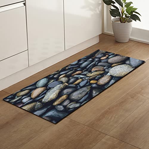 BOVZOX rutschfeste Küchenmatten Stein Teppiche Waschbare Gummiunterlage Fußmatte Mikrofaser Teppichset 50 x 80cm von BOVZOX