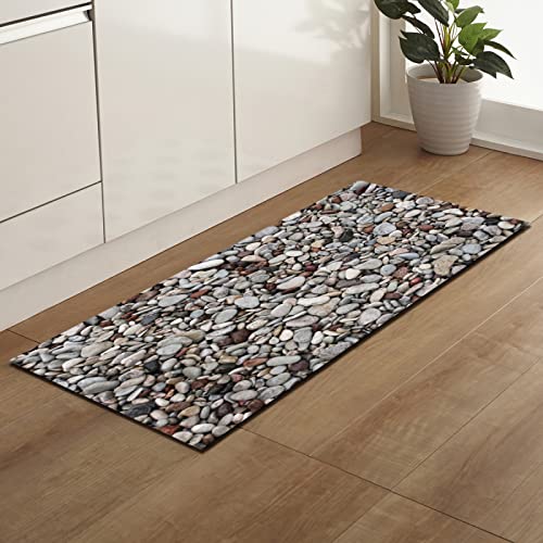 BOVZOX rutschfeste Küchenmatten Stein Teppiche Waschbare Gummiunterlage Fußmatte Mikrofaser Teppichset 60 x 120cm von BOVZOX