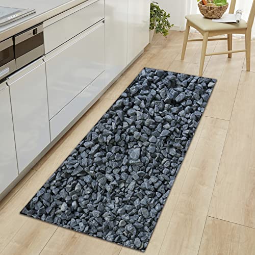 BOVZOX rutschfeste Küchenmatten Stein Teppiche Waschbare Gummiunterlage Fußmatte Mikrofaser Teppichset 60 x 180cm von BOVZOX