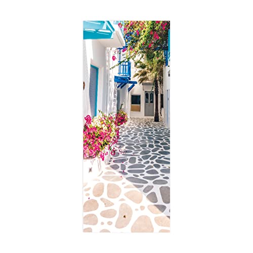 Türaufkleber selbstklebendes Häuser Türbild Fototapete Türfolie Poster Tapete Pvc Wasserdicht Abnehmbare Wandbilder Für Schlafzimmer Haus Bad Büro B83 x H204cm von BOVZOX