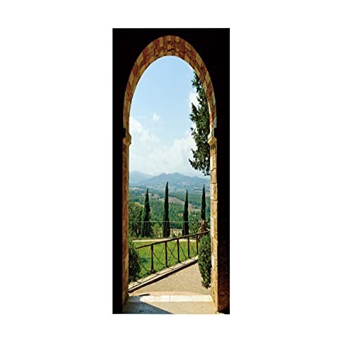 Türaufkleber selbstklebendes Wald Türbild Fototapete Türfolie Poster Tapete Pvc Wasserdicht Abnehmbare Wandbilder Für Schlafzimmer Haus Bad Büro B100 x H200cm von BOVZOX