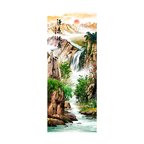 Türaufkleber selbstklebendes den Alpen Türbild Fototapete Türfolie Poster Tapete Pvc Wasserdicht Abnehmbare Wandbilder Für Schlafzimmer Haus Bad Büro B83 x H204cm von BOVZOX