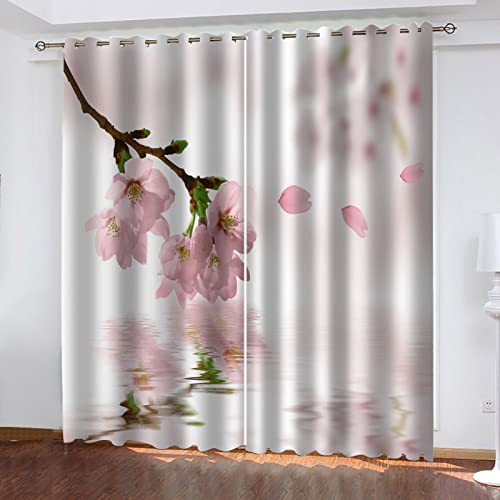 Vorhang Blickdicht ösen Blaue Blumen Muster Gardine Lichtundurchlässig Fenstervorhang Wohnzimmer Schlafzimmer Größe:2 x B140 x H175cm Vorhang Blickdicht ösen Blaue Blumen Muster Gardine Lichtundurchlässig Fenstervorhang Wohnzimmer Schlafzimmer Größe:2 x B140 x H175cm von BOVZOX