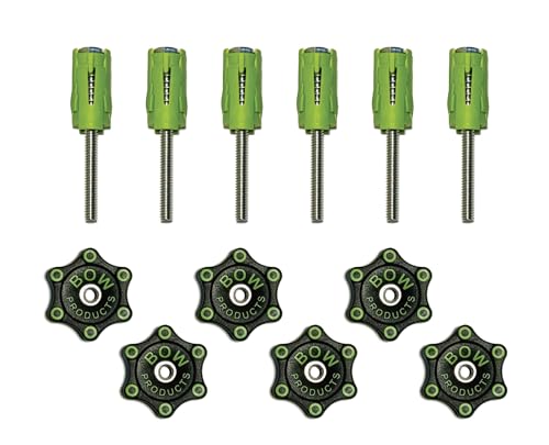 BOW Products Packung mit 6 erweiterbaren Sitzbänken mit flachen, ergonomischen Knöpfen, passend für 19 mm bis 20 mm Löcher für Holzbearbeitung auf MFT-Tischen, CNC-Maschinen und Hundetischen von BOW Products