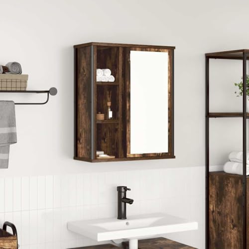 BOWEKAM Badschrank Hängeschrank mit Spiegel Eiche Räuchereiche 50x21x60cm BOWEKAM Badschrank Hängeschrank mit Spiegel Eiche Räuchereiche 50x21x60cm von BOWEKAM