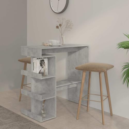 BOWEKAM Bartisch mit Ablage, Betongrau, 100 x 50 x 101,5 cm, Holzwerkstoff BOWEKAM Bartisch mit Ablage, Betongrau, 100 x 50 x 101,5 cm, Holzwerkstoff von BOWEKAM