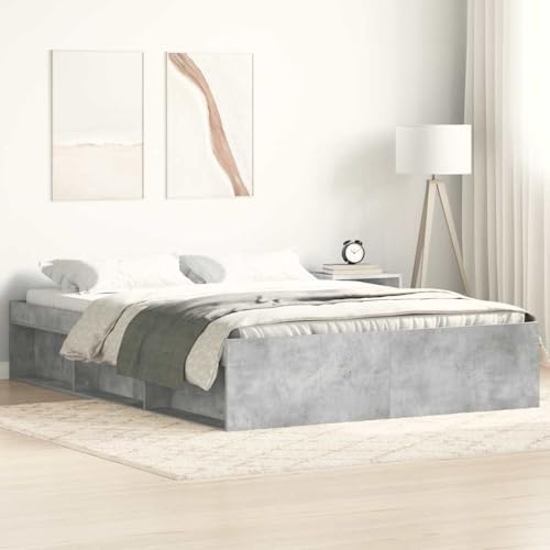 BOWEKAM Betten & Zubehör - Betten & Bettrahmen - Bettgestell ohne Matratze Beton Grau 135x190 cm Double Double von BOWEKAM