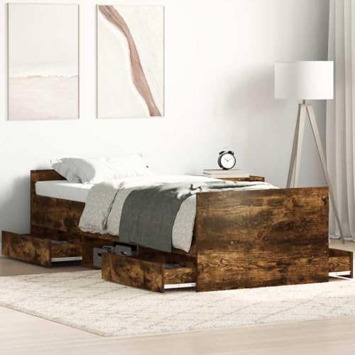 BOWEKAM Betten & Zubehör-Betten & Bettrahmen Bettgestell ohne Matratze Raucheiche 90x190 cm Einzelbett BOWEKAM Betten & Zubehör-Betten & Bettrahmen Bettgestell ohne Matratze Raucheiche 90x190 cm Einzelbett von BOWEKAM