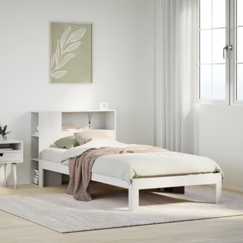 BOWEKAM Betten & Zubehör-Betten & Bettrahmen Bücherregal Bett ohne Matratze Weiß 90x200cm Massivholz Kiefer BOWEKAM Betten & Zubehör-Betten & Bettrahmen Bücherregal Bett ohne Matratze Weiß 90x200cm Massivholz Kiefer von BOWEKAM