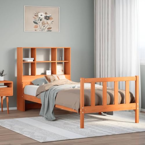 BOWEKAM Bücherregal Bett ohne Matratze Wachs braun 75x190 cm klein einzeln Massivholz BOWEKAM Bücherregal Bett ohne Matratze Wachs braun 75x190 cm klein einzeln Massivholz von BOWEKAM