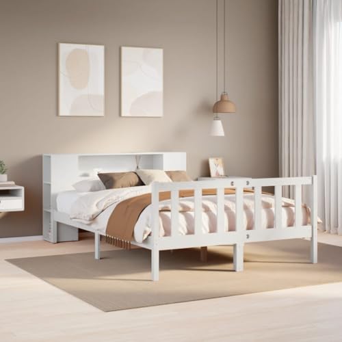 BOWEKAM Bücherregal Bett ohne Matratze weiß 120x190 cm klein Doppel Massivholz Kiefer BOWEKAM Bücherregal Bett ohne Matratze weiß 120x190 cm klein Doppel Massivholz Kiefer von BOWEKAM