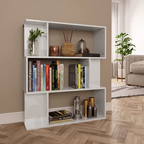 BOWEKAM Bücherschrank Raumteiler Hochglanz Weiß 80x24x96cm Holzwerkstoff BOWEKAM Bücherschrank Raumteiler Hochglanz Weiß 80x24x96cm Holzwerkstoff von BOWEKAM