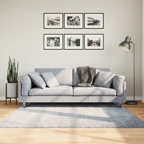 BOWEKAM Decor-Rugs Shaggy Teppich PAMPLONA Hochflor Modern Blau 160x160 cm von BOWEKAM