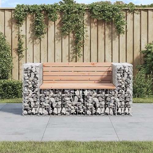 BOWEKAM Gartenbank Gabion Design 143x71x65,5cm Massivholz Douglas von BOWEKAM