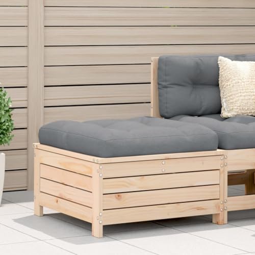 BOWEKAM Gartenfußhocker mit Kissen Massivholz Kiefer von BOWEKAM
