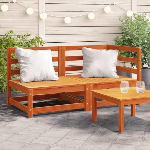 BOWEKAM Gartensofa 2-Sitzer Wachs braun Massivholz Kiefer von BOWEKAM