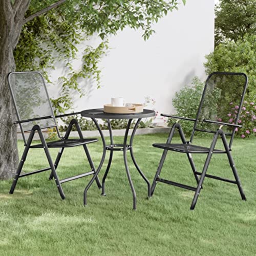 BOWEKAM Gartenstuhl klappbar 2 Stück Streckmetall Mesh Anthrazit BOWEKAM Gartenstuhl klappbar 2 Stück Streckmetall Mesh Anthrazit von BOWEKAM