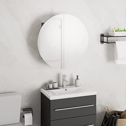 BOWEKAM Home & Garden Badezimmerschrank mit rundem Spiegel und LED, Grau, 40 x 40 x 17,5 cm, Möbelwahl BOWEKAM Home & Garden Badezimmerschrank mit rundem Spiegel und LED, Grau, 40 x 40 x 17,5 cm, Möbelwahl von BOWEKAM