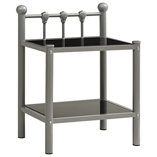 BOWEKAM Home & Garden-Bedside Cabinet Grey and Black 45x34.5x60.5 cm Metal and Glass-Möbel Wahl BOWEKAM Home & Garden-Bedside Cabinet Grey and Black 45x34.5x60.5 cm Metal and Glass-Möbel Wahl von BOWEKAM