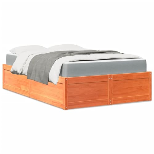 BOWEKAM Home & Garden-Bett mit Matratze Wachs braun 120x200 cm Massivholz Kiefer Möbel Wahl von BOWEKAM